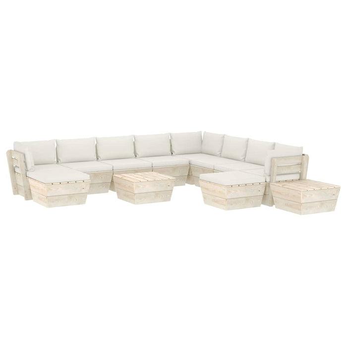 Set Divani da Giardino su Pallet 12 pz con Cuscini Legno Abete 3063698