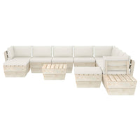 Set Divani da Giardino su Pallet 12 pz con Cuscini Legno Abete 3063698