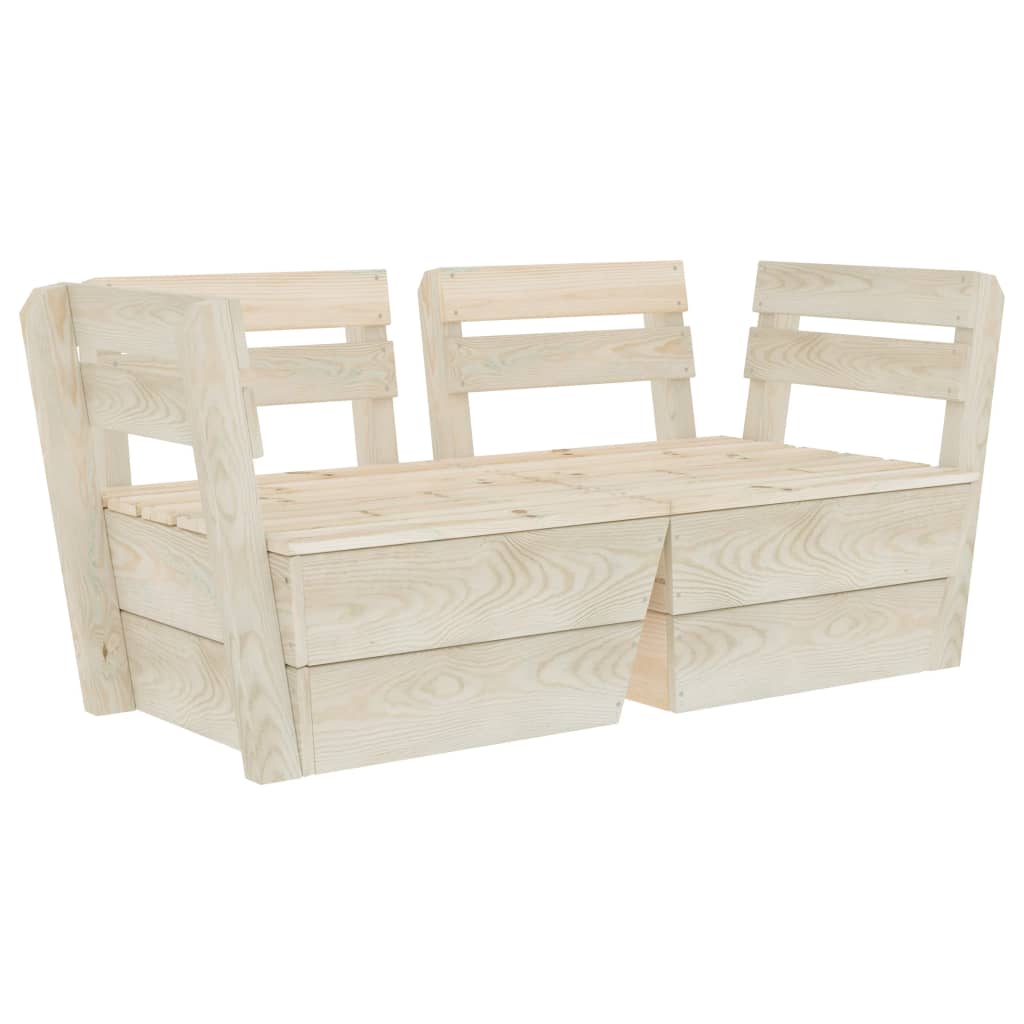 Divano da Giardino a 2 Posti su Pallet Legno Abete Impregnato cod mxl 42174