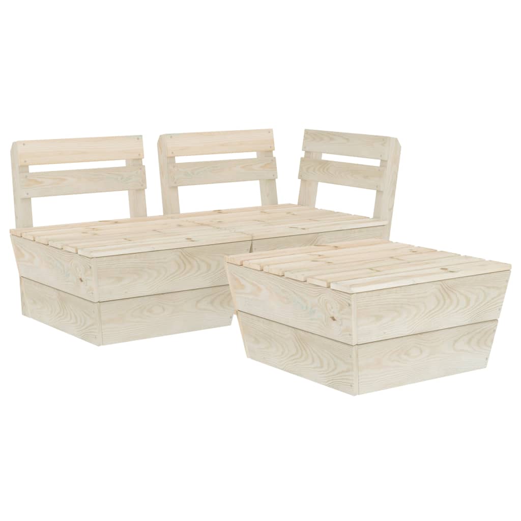 Set Divani da Giardino su Pallet 3 pz in Legno Abete Impregnato cod mxl 35946