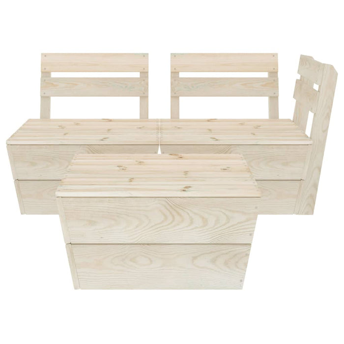 Set Divani da Giardino su Pallet 3 pz in Legno Abete Impregnato cod mxl 35946