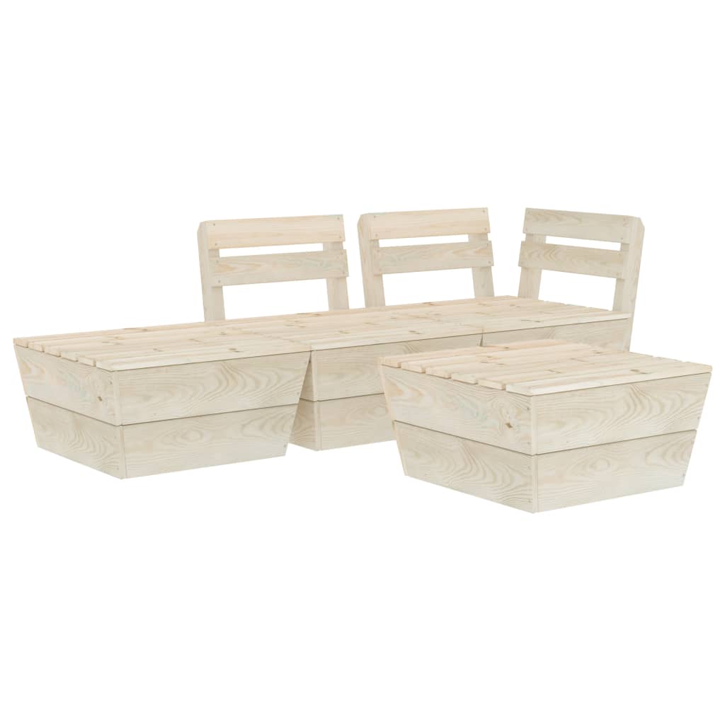 Set Divani da Giardino su Pallet 4 pz in Legno Abete Impregnato cod mxl 41737