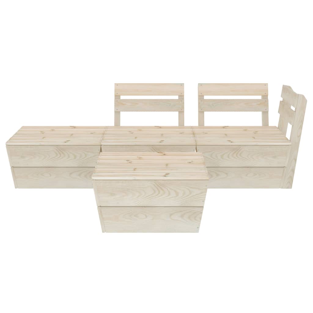 Set Divani da Giardino su Pallet 4 pz in Legno Abete Impregnato cod mxl 41737