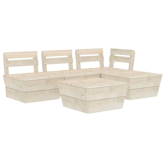 Set Divani da Giardino su Pallet 5 pz in Legno Abete Impregnato 3063714