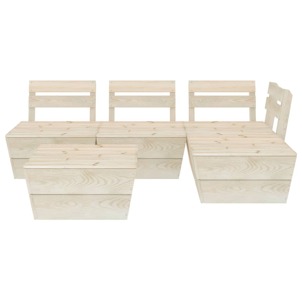 Set Divani da Giardino su Pallet 5 pz in Legno Abete Impregnato 3063714