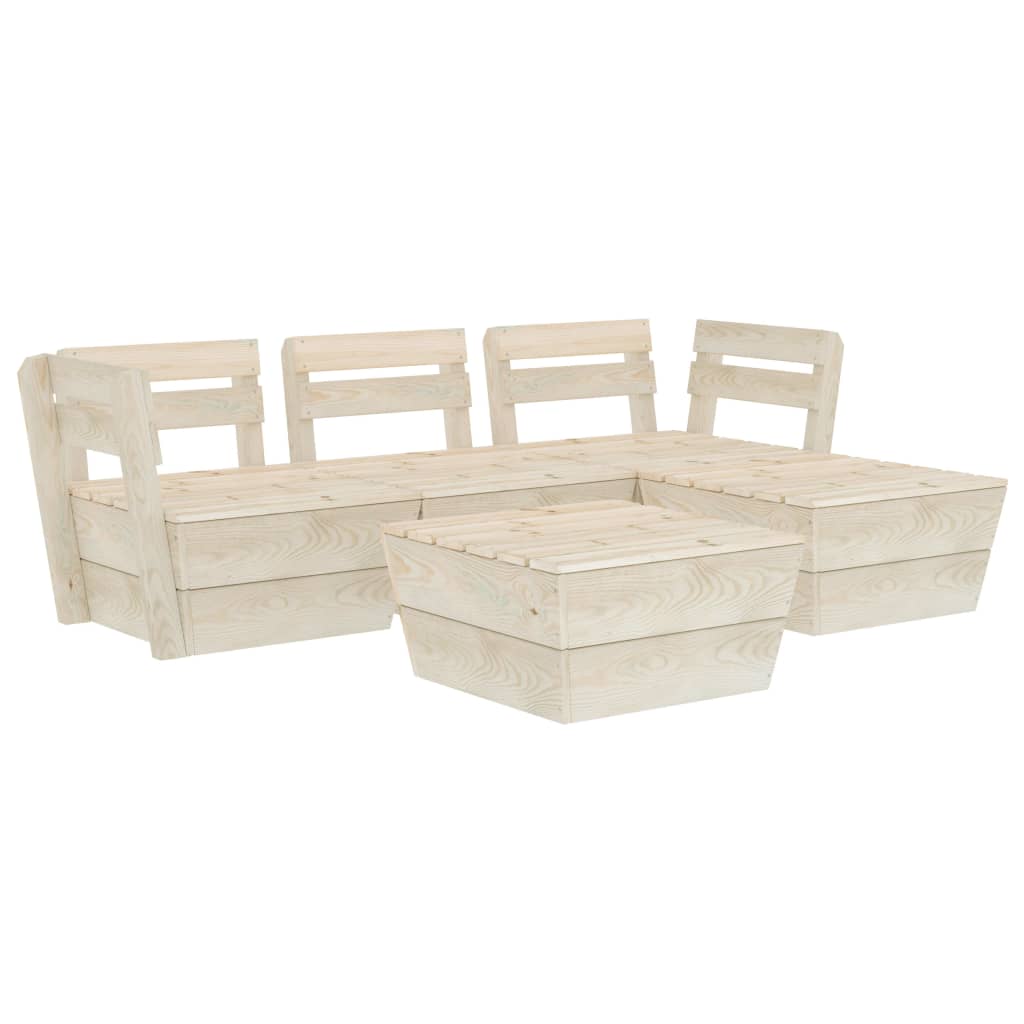 Set Divani da Giardino su Pallet 5 pz in Legno Abete Impregnato cod mxl 48493