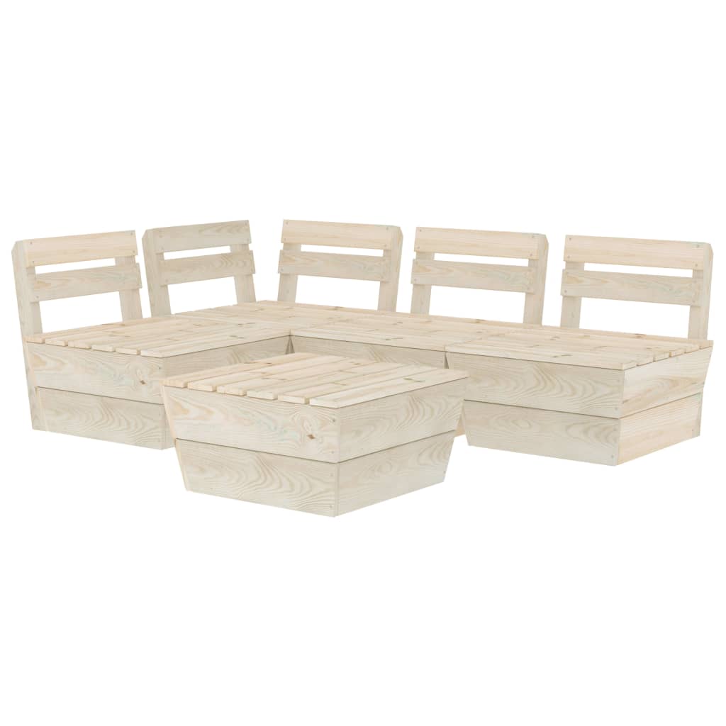 Set Divani da Giardino su Pallet 5 pz in Legno Abete Impregnato 3063716