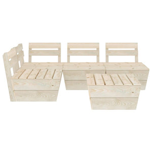 Set Divani da Giardino su Pallet 5 pz in Legno Abete Impregnato cod mxl 49133