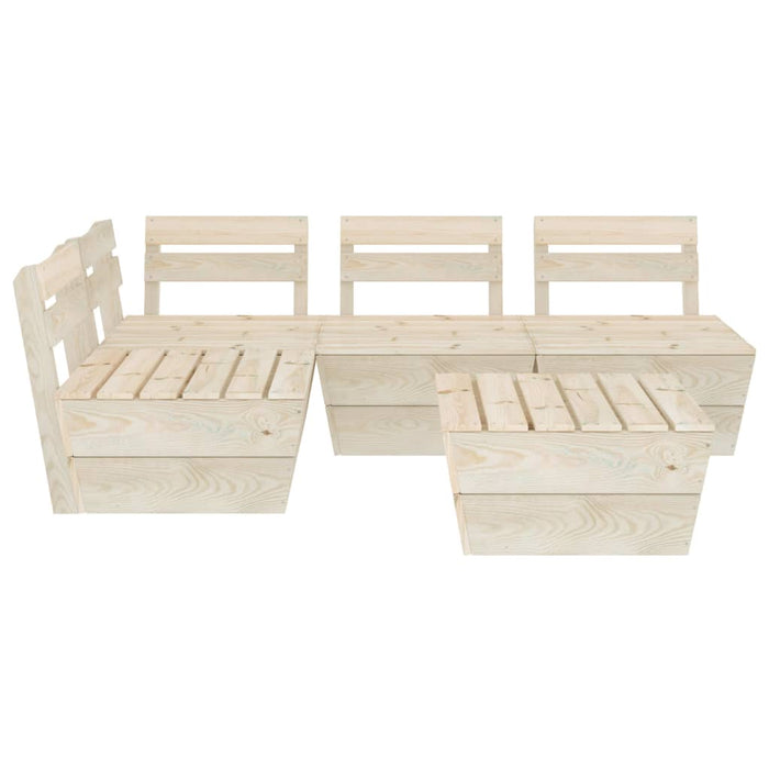 Set Divani da Giardino su Pallet 5 pz in Legno Abete Impregnato cod mxl 49133