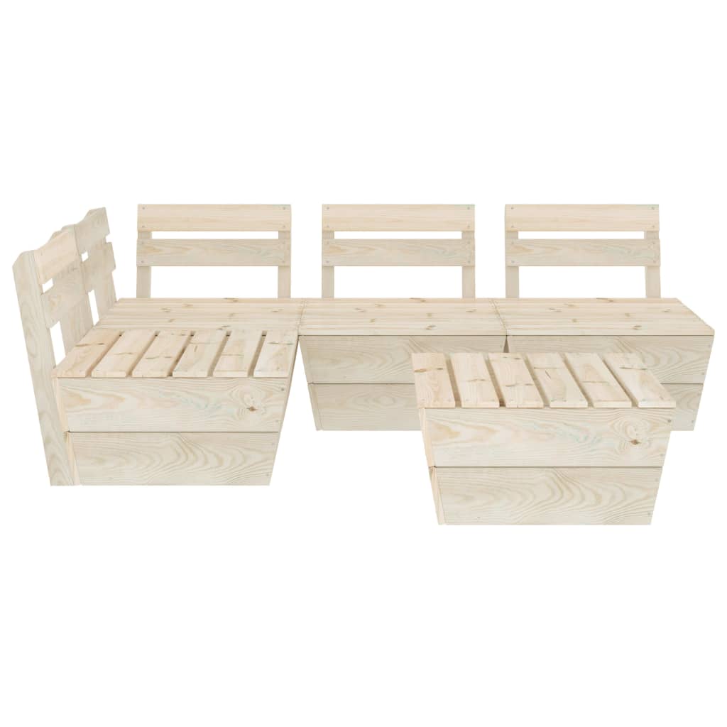 Set Divani da Giardino su Pallet 5 pz in Legno Abete Impregnato 3063716