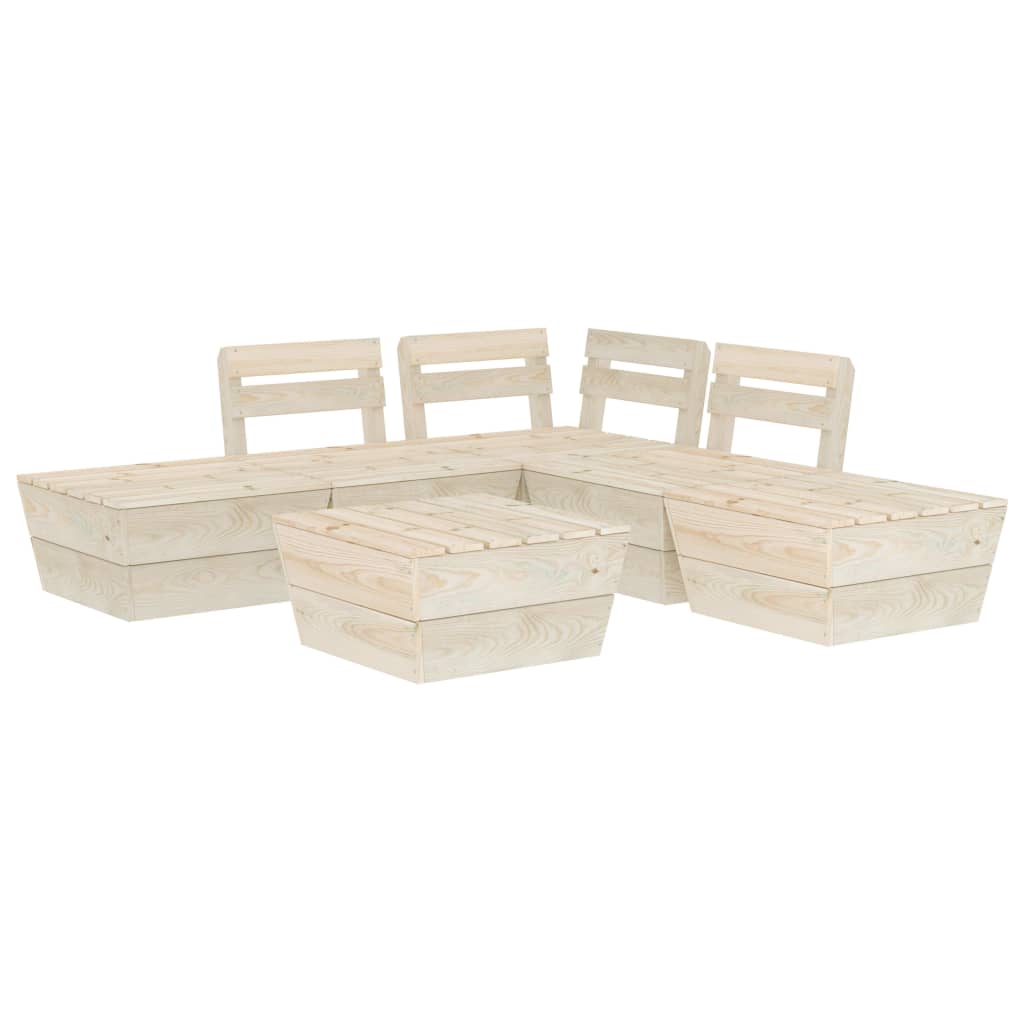 Set Divani da Giardino su Pallet 6 pz in Legno Abete Impregnato cod mxl 41742