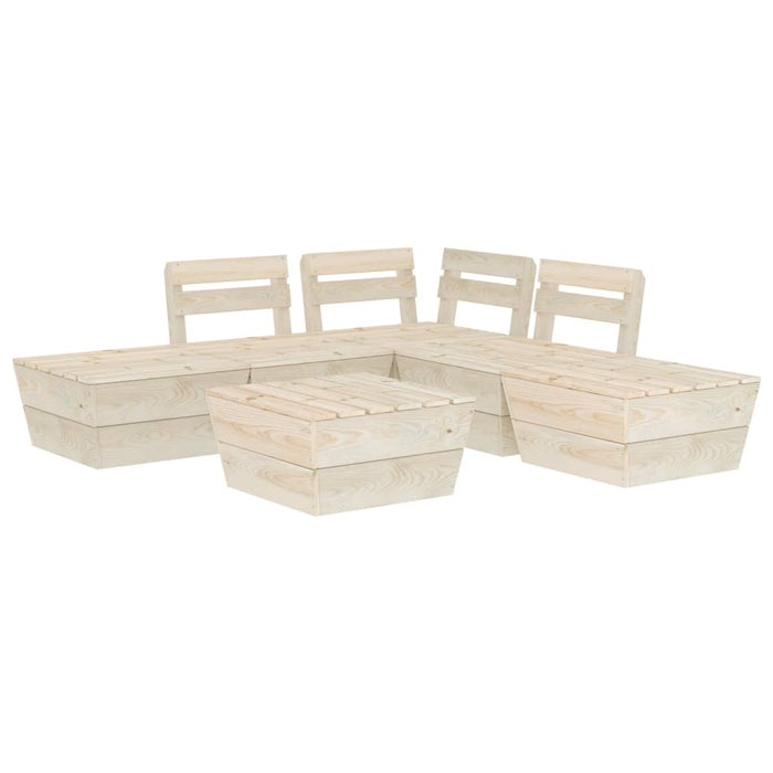 Set Divani da Giardino su Pallet 6 pz in Legno Abete Impregnato cod mxl 41742