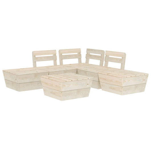 Set Divani da Giardino su Pallet 6 pz in Legno Abete Impregnato 3063717