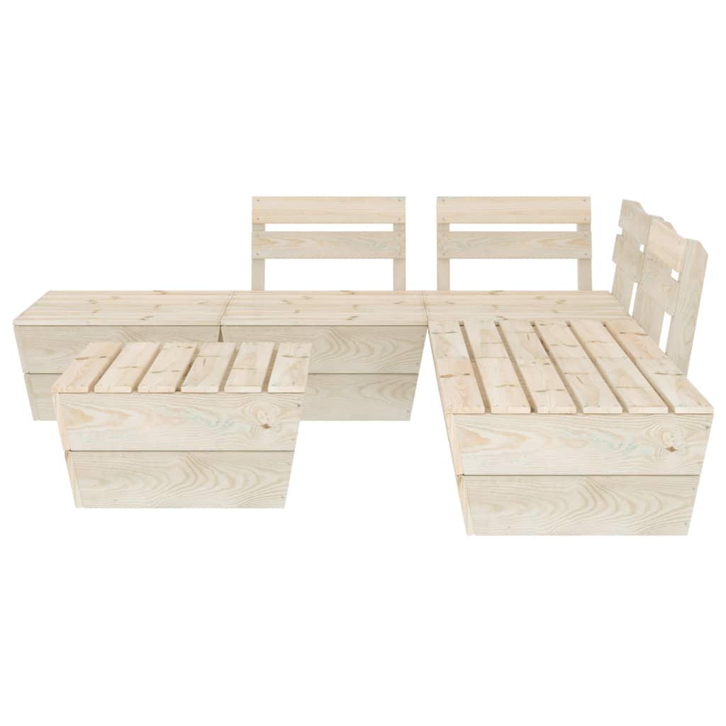 Set Divani da Giardino su Pallet 6 pz in Legno Abete Impregnato cod mxl 41742