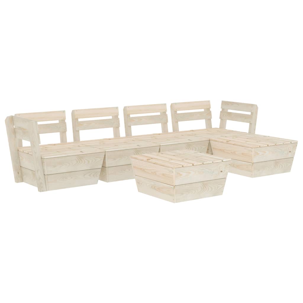 Set Divani da Giardino su Pallet 6 pz in Legno Abete Impregnato 3063718