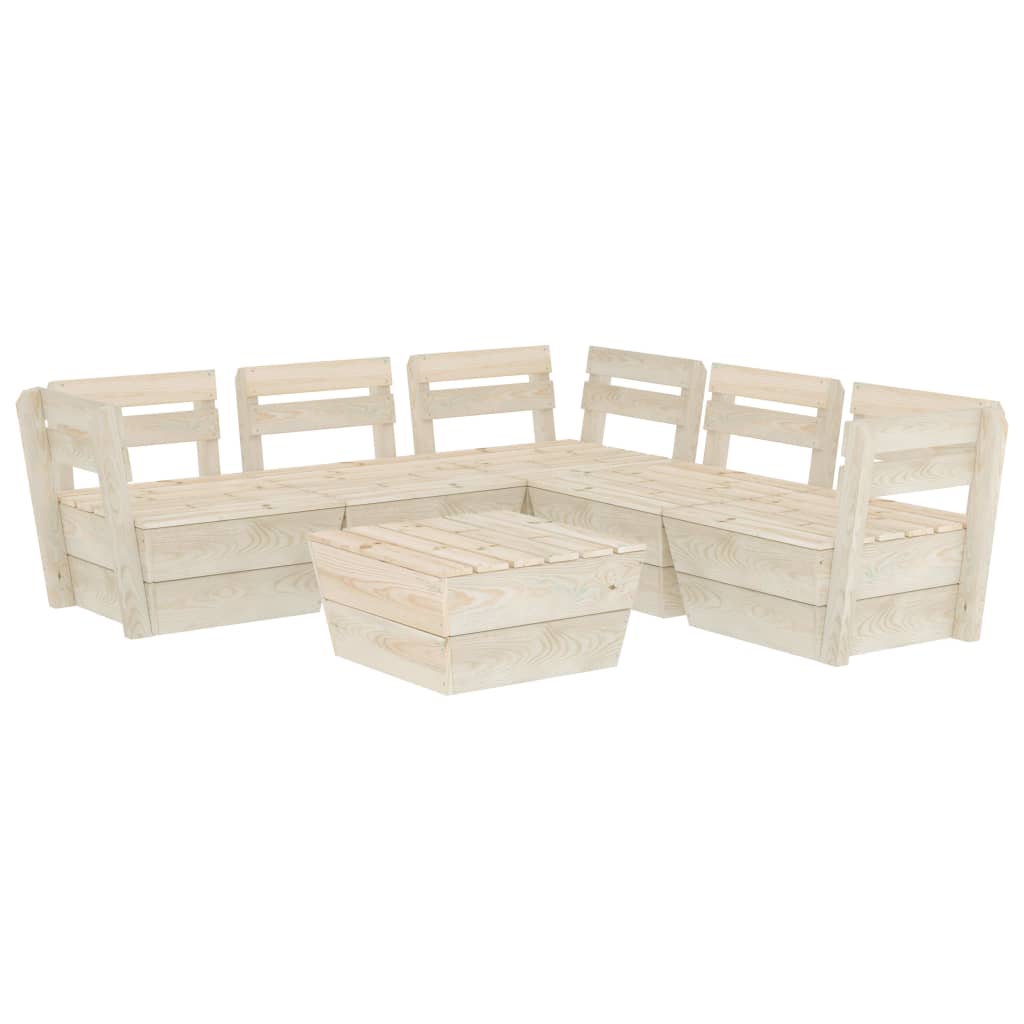 Set Divani da Giardino su Pallet 6 pz in Legno Abete Impregnato cod mxl 42177