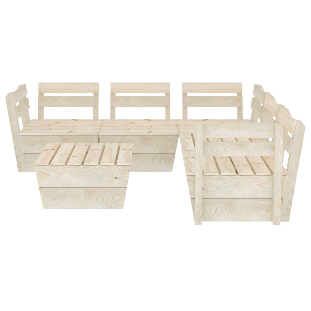 Set Divani da Giardino su Pallet 6 pz in Legno Abete Impregnato cod mxl 42177