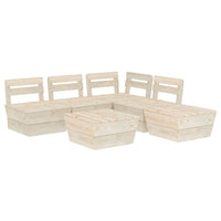 Set Divani da Giardino su Pallet 6 pz in Legno Abete Impregnato cod mxl 43414