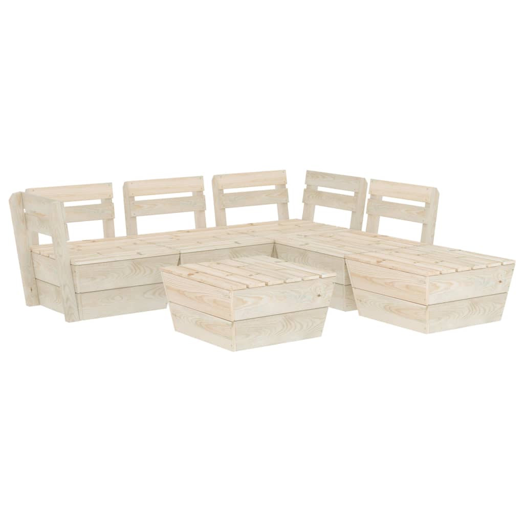 Set Divani da Giardino su Pallet 6 pz in Legno Abete Impregnato cod mxl 43425