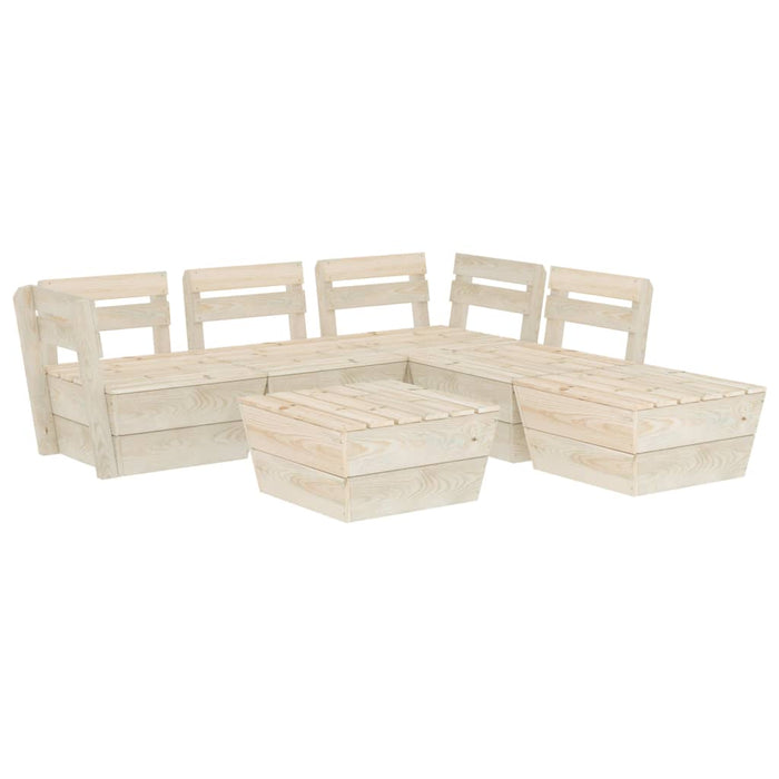 Set Divani da Giardino su Pallet 6 pz in Legno Abete Impregnato cod mxl 43425