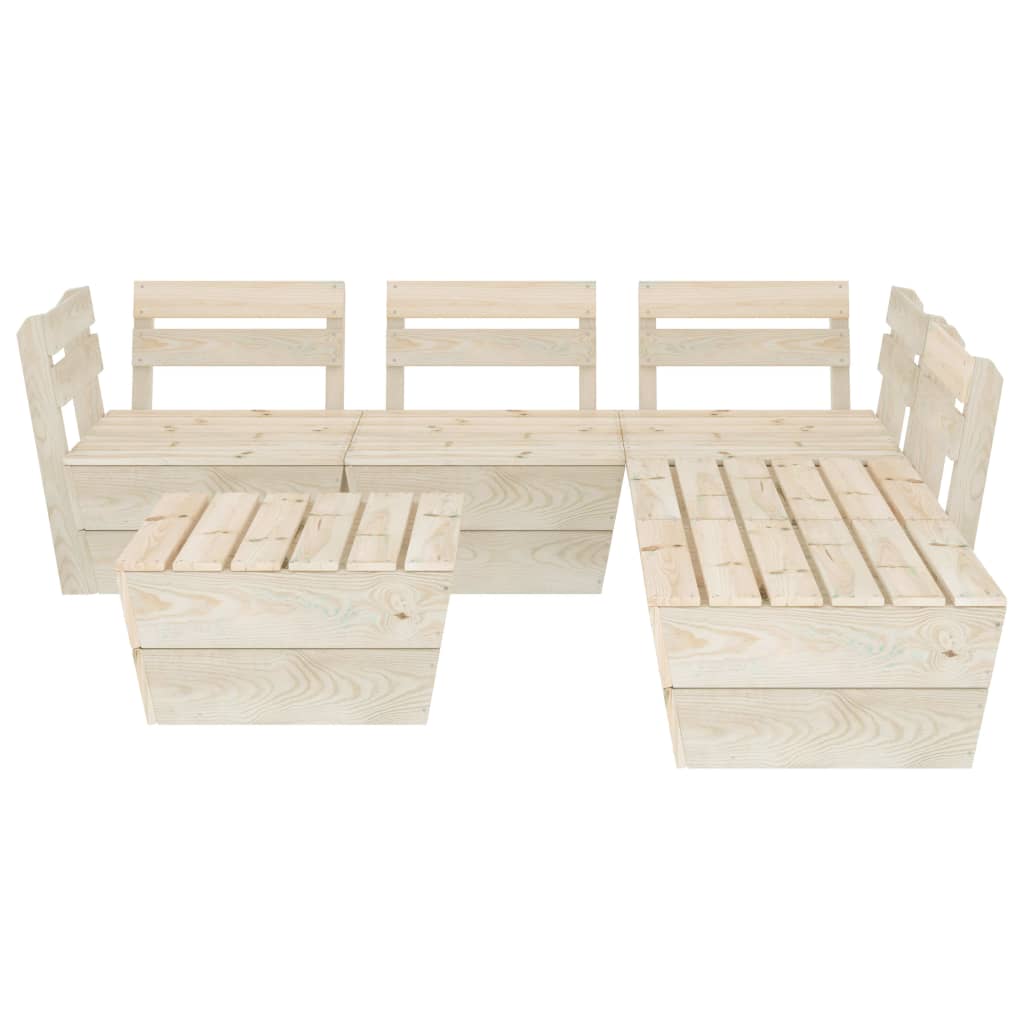 Set Divani da Giardino su Pallet 6 pz in Legno Abete Impregnato cod mxl 43425