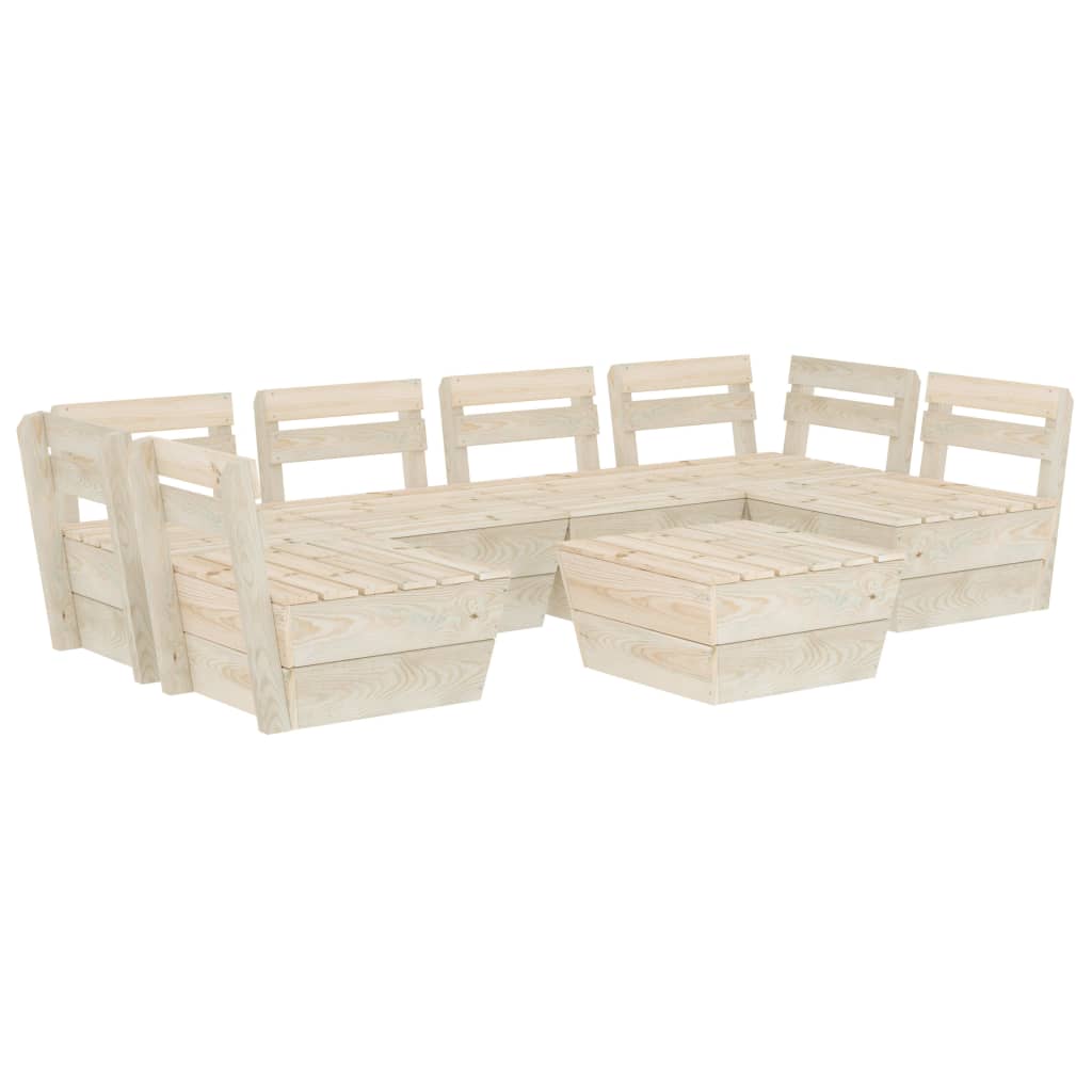 Set Divani da Giardino su Pallet 7 pz in Legno Abete Impregnato 3063725