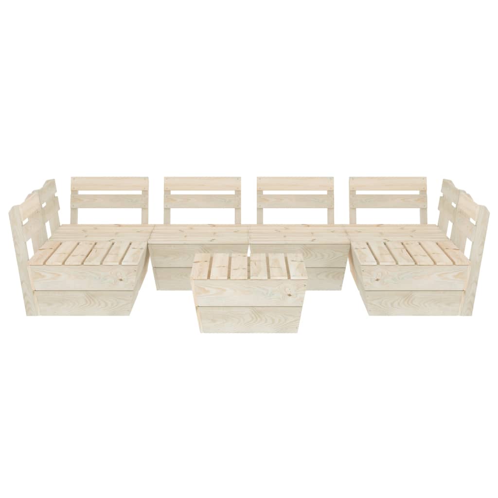 Set Divani da Giardino su Pallet 7 pz in Legno Abete Impregnato 3063725