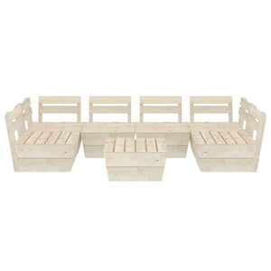 Set Divani da Giardino su Pallet 7 pz in Legno Abete Impregnato 3063725