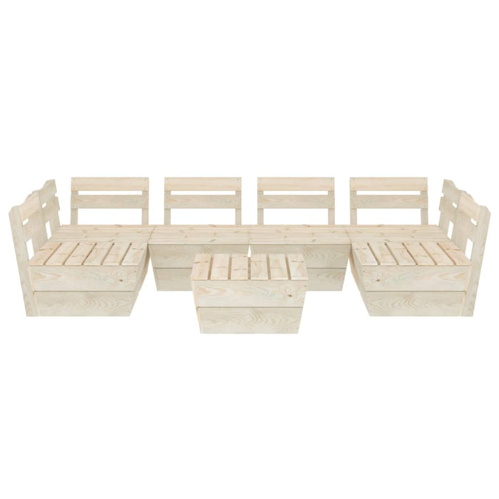 Set Divani da Giardino su Pallet 7 pz in Legno Abete Impregnato 3063725