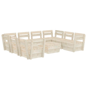 Set Divani da Giardino su Pallet 9 pz in Legno Abete Impregnato 3063726