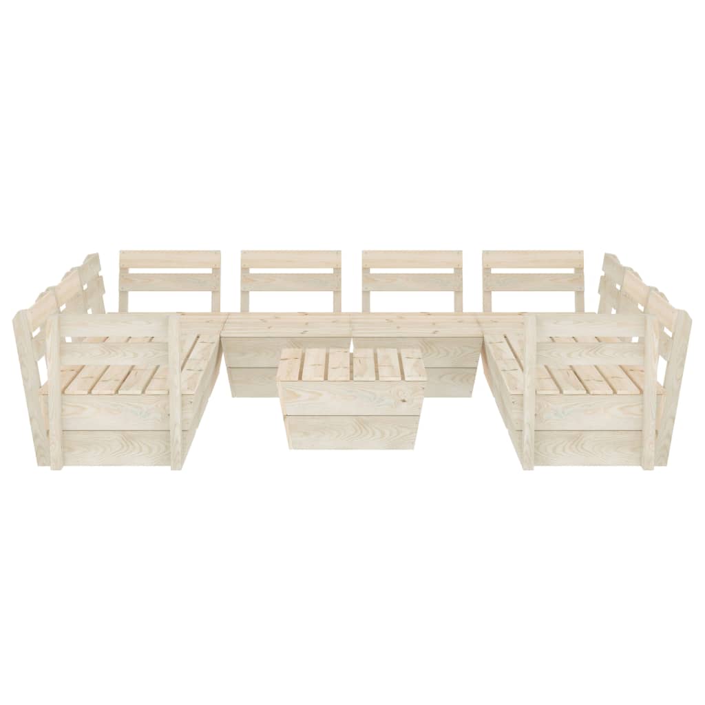 Set Divani da Giardino su Pallet 9 pz in Legno Abete Impregnato 3063726