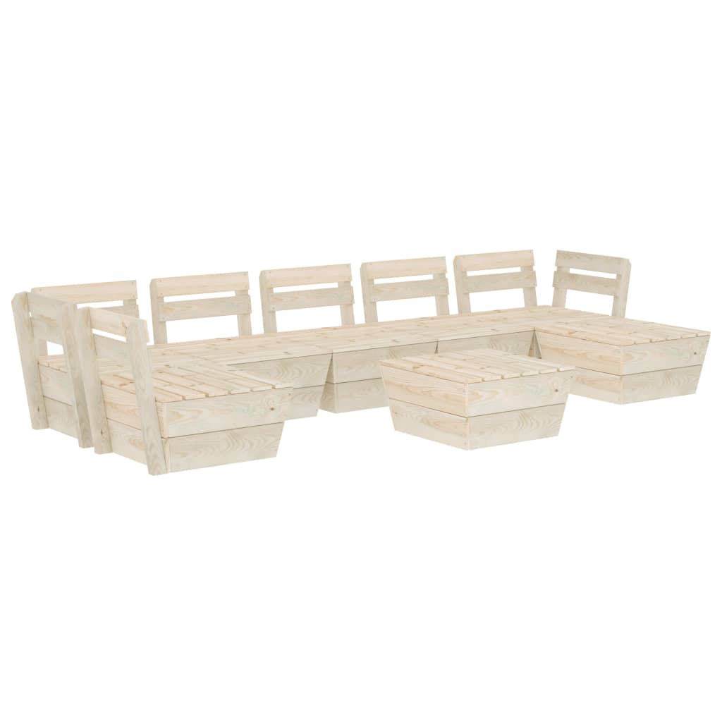 Set Divani da Giardino su Pallet 8 pz in Legno Abete Impregnato cod mxl 49130