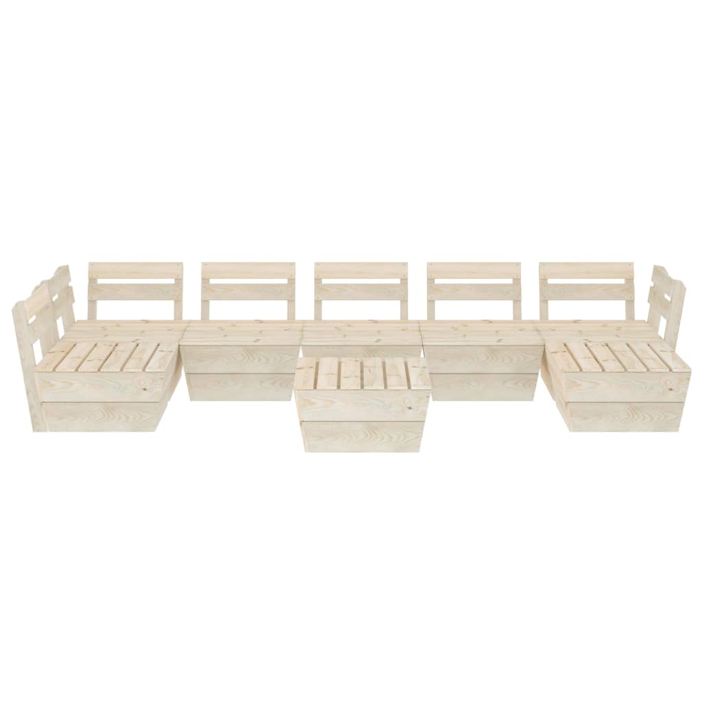 Set Divani da Giardino su Pallet 8 pz in Legno Abete Impregnato cod mxl 49130