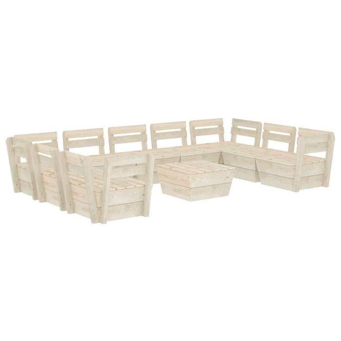 Set Divani da Giardino su Pallet 10 pz in Legno Abete Impregnato 3063728