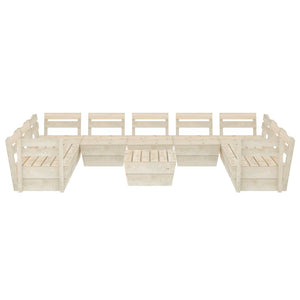 Set Divani da Giardino su Pallet 10 pz in Legno Abete Impregnato 3063728