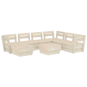 Set Divani da Giardino su Pallet 8 pz in Legno Abete Impregnato cod mxl 43431