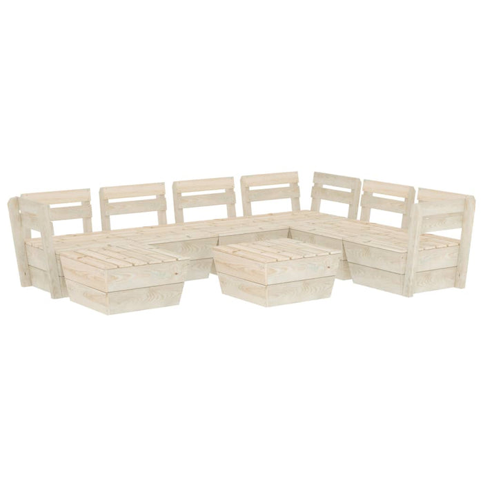 Set Divani da Giardino su Pallet 8 pz in Legno Abete Impregnato 3063729