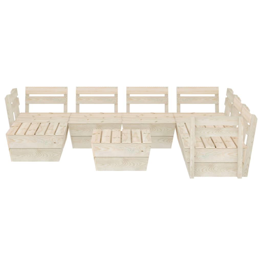 Set Divani da Giardino su Pallet 8 pz in Legno Abete Impregnato 3063729