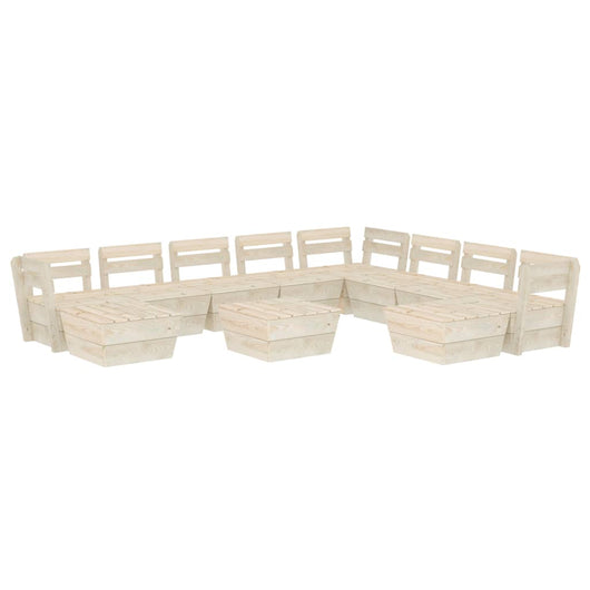 Set Divani da Giardino su Pallet 11 pz in Legno Abete Impregnato 3063733