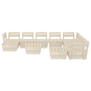 Set Divani da Giardino su Pallet 11 pz in Legno Abete Impregnato 3063733