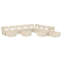 Set Divani da Giardino su Pallet 12 pz in Legno Abete Impregnato cod mxl 42172