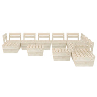 Set Divani da Giardino su Pallet 12 pz in Legno Abete Impregnato cod mxl 42172