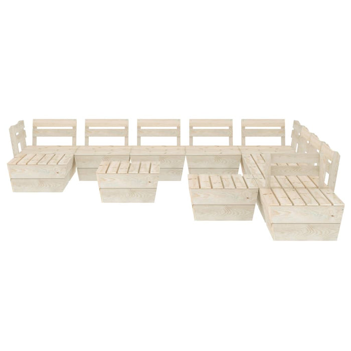 Set Divani da Giardino su Pallet 12 pz in Legno Abete Impregnato cod mxl 42172