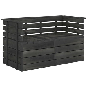 Divano da Giardino 2 Posti su Pallet Grigio Scuro Massello Pino 3063735