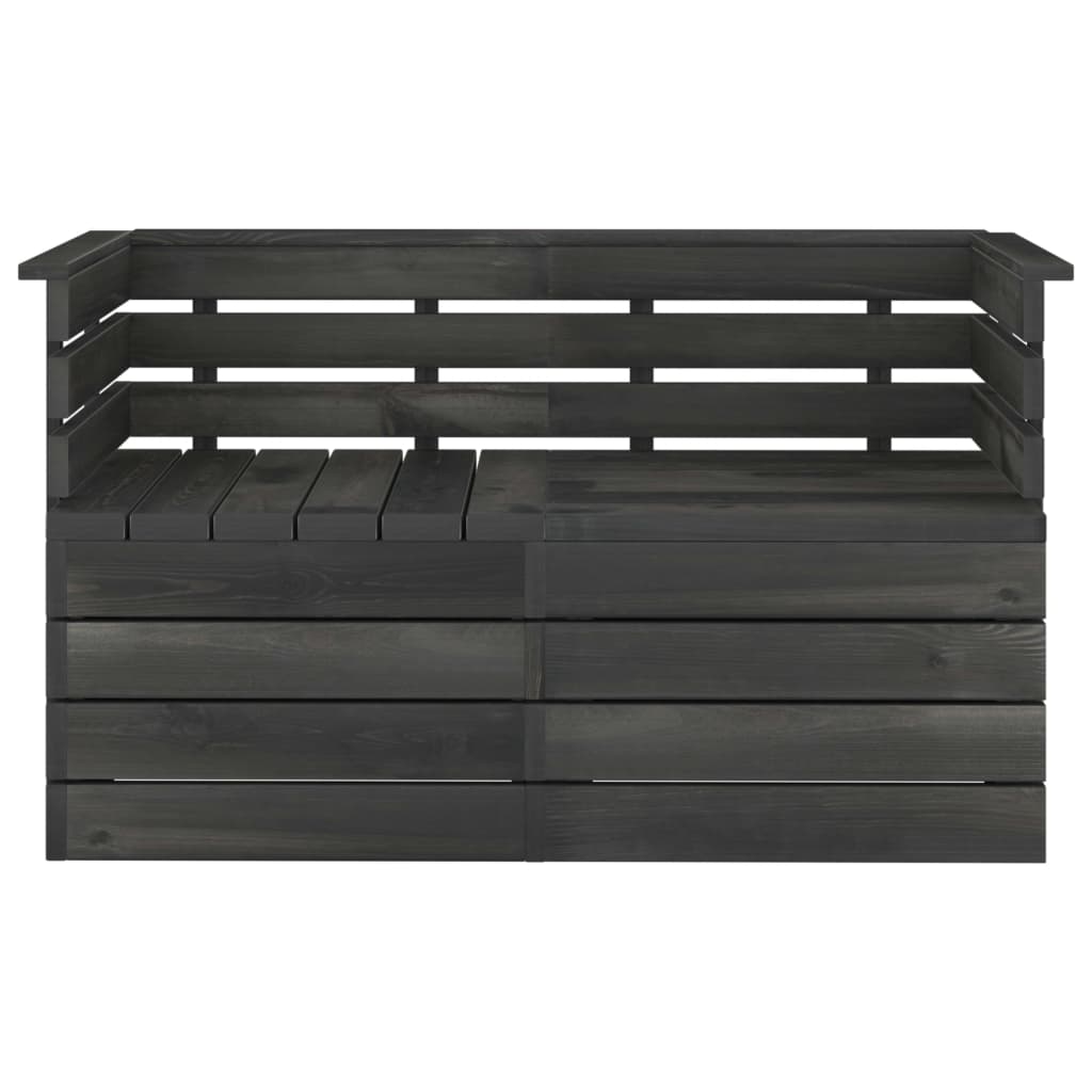 Divano da Giardino 2 Posti su Pallet Grigio Scuro Massello Pino 3063735