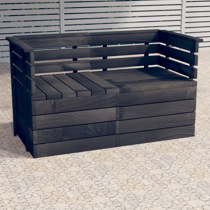 Divano da Giardino 2 Posti su Pallet Grigio Scuro Massello Pino cod mxl 41462