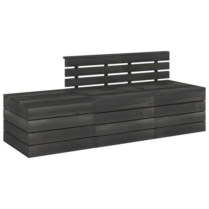 Set Divani da Giardino su Pallet 3 pz Legno Pino Grigio Scuro 3063737