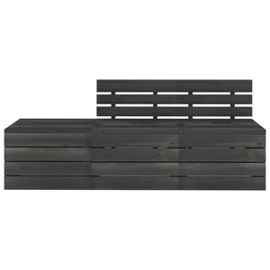 Set Divani da Giardino su Pallet 3 pz Legno Pino Grigio Scuro 3063737