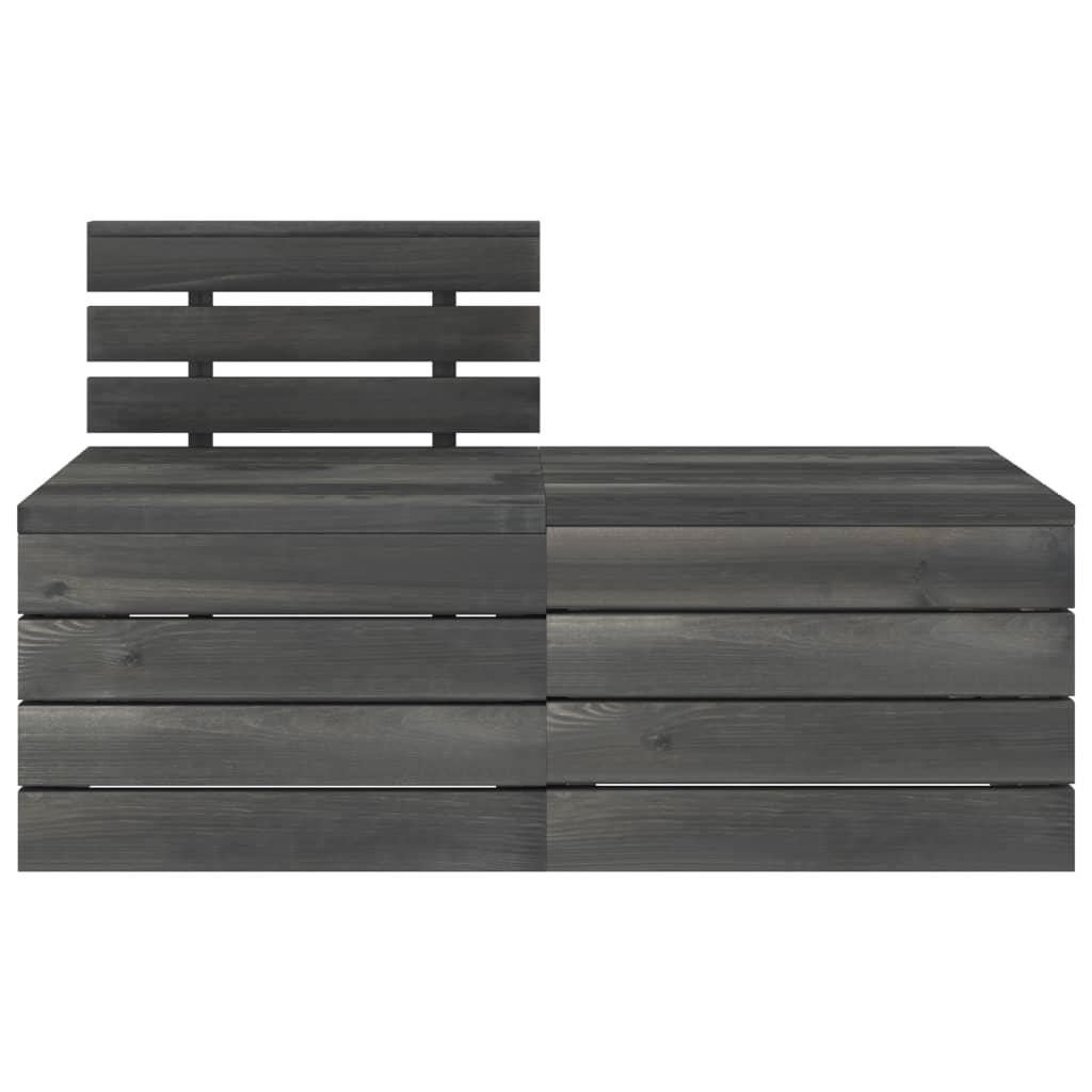 Set Divani da Giardino su Pallet 3 pz Legno Pino Grigio Scuro 3063737