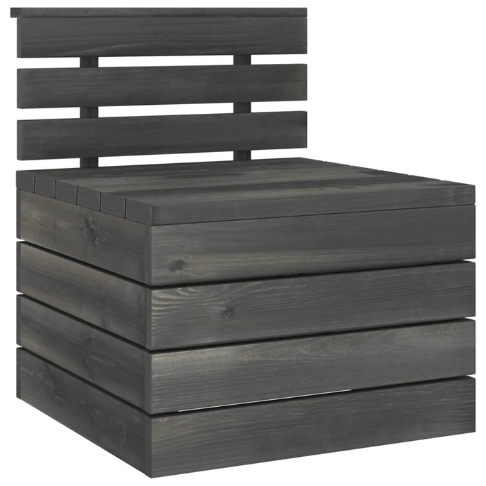 Set Divani da Giardino su Pallet 3 pz Legno Pino Grigio Scuro 3063737